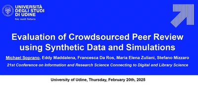 Evaluation of Crowdsourced Peer Review using Synthetic Data and Simulations featured image